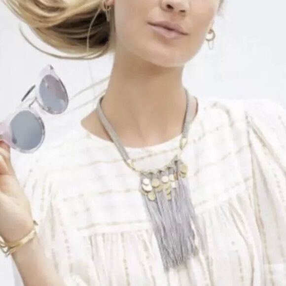 stella & dot | Samar Fringe Necklace | Adjustable - Picture 3 of 4